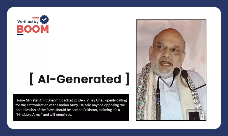 Video Of Amit Shah Claiming Indian Army Is For Hindus Is Deepfake