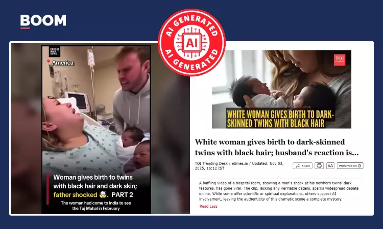 TOI Misreports AI Video Of Black Twins Born To White Couple As Real