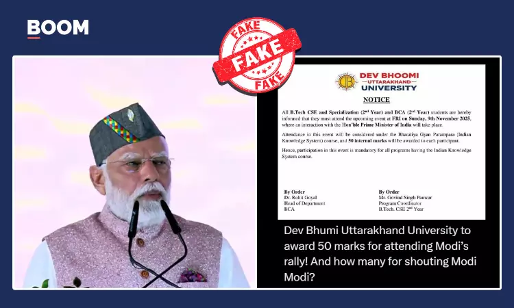 Fifty Marks For Attending PM Modis Rally? Fake University Circular Viral