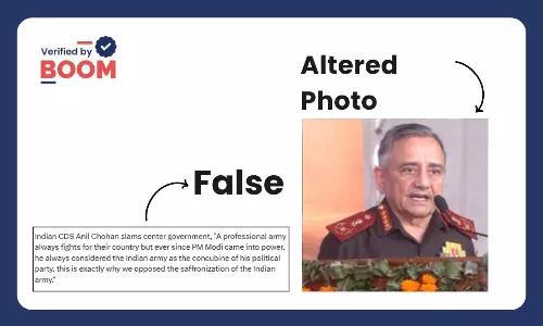 Video Of CDS Chauhan Accusing BJP Of Misusing Army Is Altered