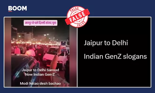 Video Does Not Show Jaipur To Delhi Gen Z Rally Against Vote Chori