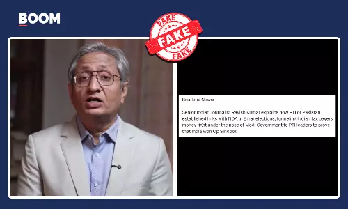 Video Of Ravish Kumar Saying NDA Funded Pakistans PTI Is Altered With AI