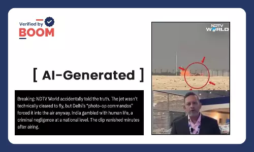 AI Clip Falsely Claims NDTV Reported Crashed Tejas Jet Lacked Clearance