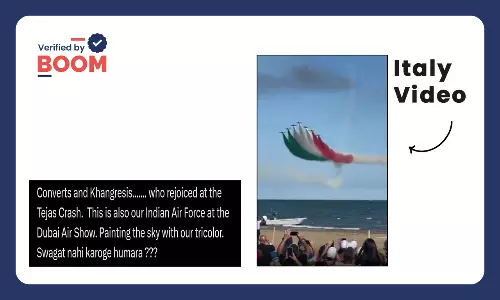 Video From Italy Peddled As Performance Of IAF At Dubai Air Show