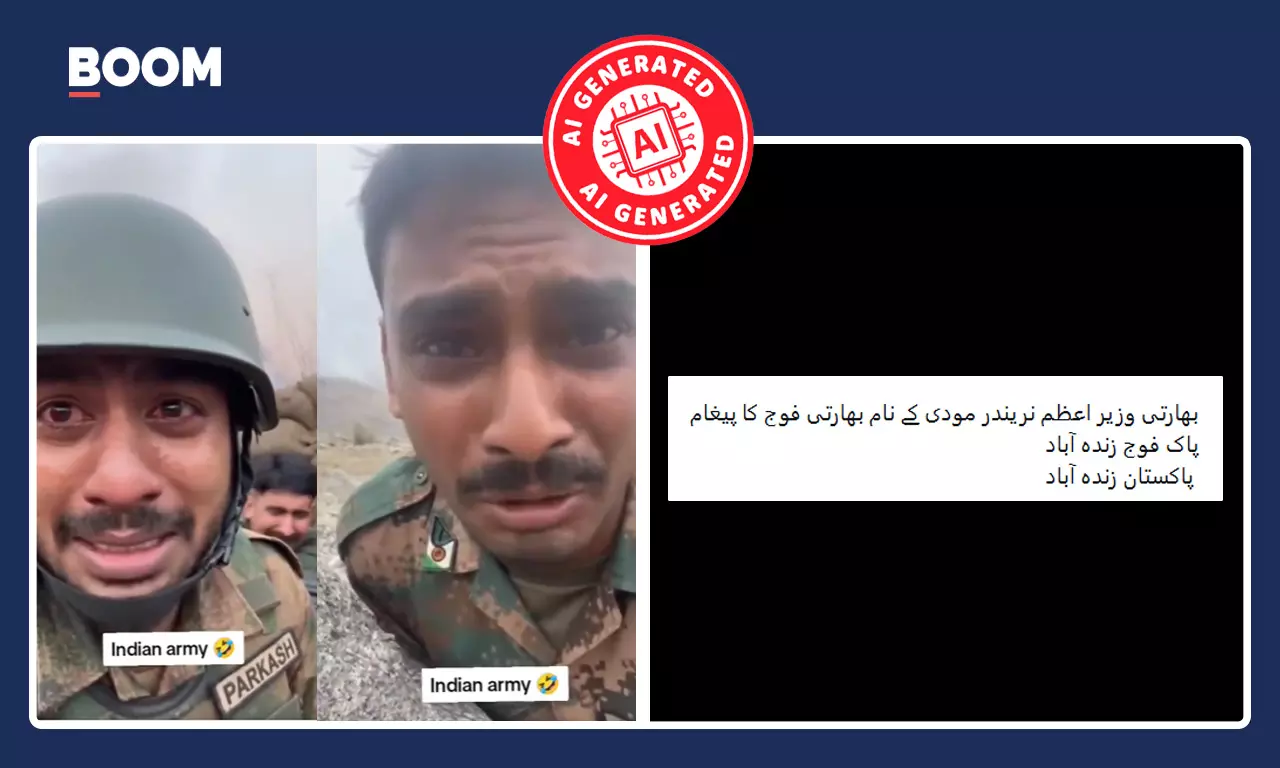 Video Of Crying Indian Soldiers Calling Pak Army Dangerous Is AI