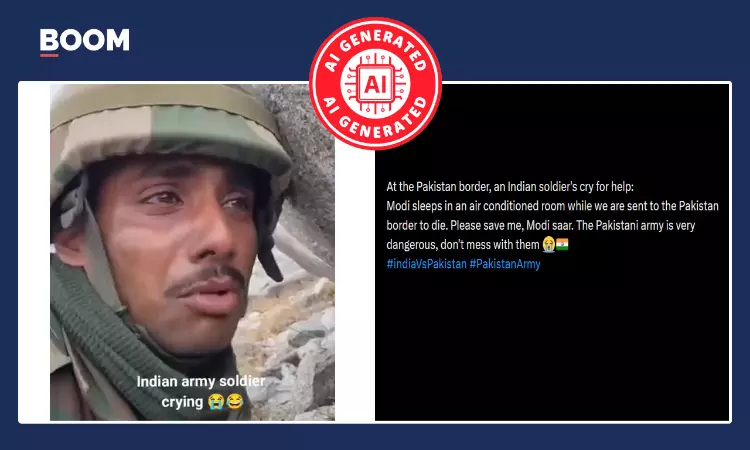 AI Video Peddled To Falsely Claim Indian Soldier Fearful Of Pakistan