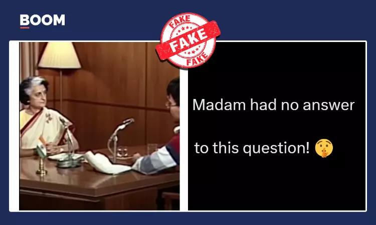 AI Video Peddled As Indira Gandhi Silent On Question About Emergency