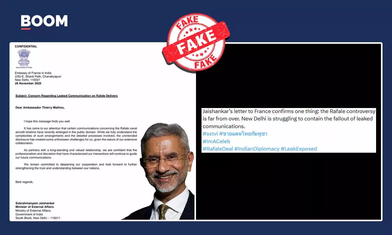 No, S Jaishankar Did Not Write This Letter To France On Rafale Jet Deal