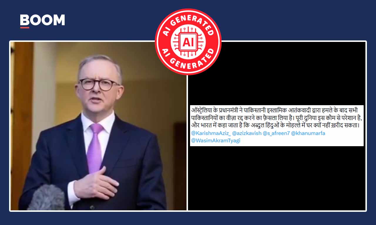 Video Of Australian PM Announcing Cancellation Of Pak Visas Is Deepfake