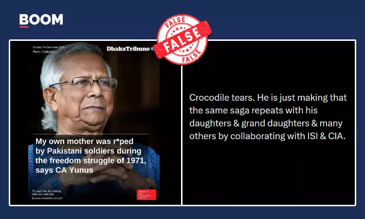 Edited Dhaka Tribune Graphic Attributes Fake Quote To Muhammad Yunus