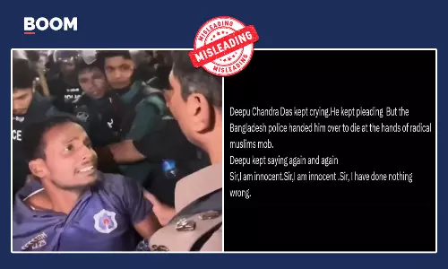 Unrelated Video Shared As Bangladesh Police Handing Dipu Chandra Das To A Mob