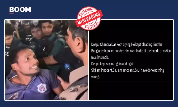 Unrelated Video Shared As Bangladesh Police Handing Dipu Chandra Das To A Mob