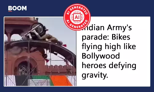 AI Video Peddled As Failed Motorcycle Stunt By Indian Army On Republic Day