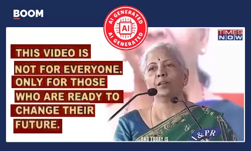 Video Of Sitharaman Endorsing ₹80K/Day Investment Scheme Is A Deepfake