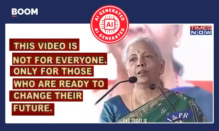 Video Of Sitharaman Endorsing ₹80K/Day Investment Scheme Is A Deepfake
