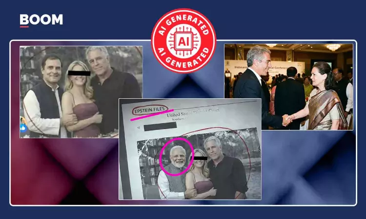 Photos Of Modi, Sonia, Rahul With Jeffrey Epstein Are AI-Generated
