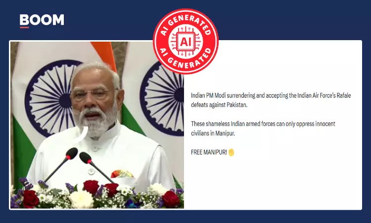 Video Of PM Modi Accepting IAF Rafale Defeat To Pakistan Is A Deepfake