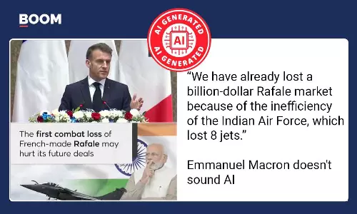 Video Of French President Macron Targeting IAF’s Inefficiency Is Deepfake