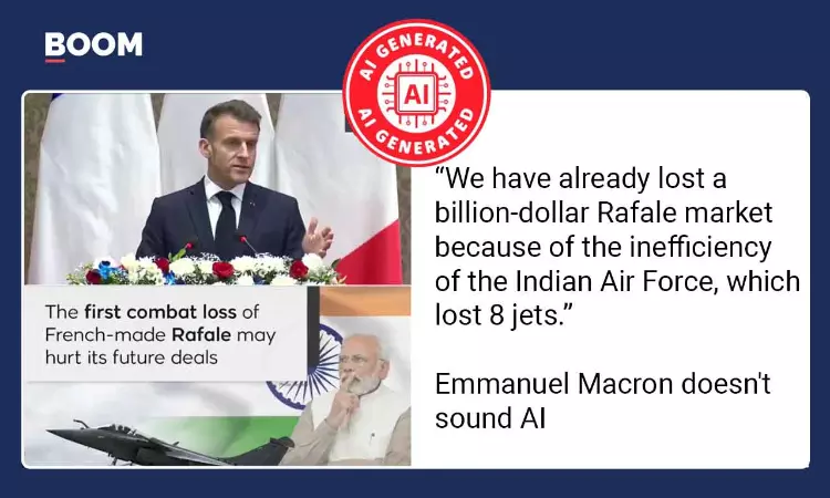 Video Of French President Macron Targeting IAF’s Inefficiency Is Deepfake
