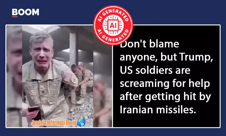 AI Video Shared As US Soldier Crying After Iran Missile Attack