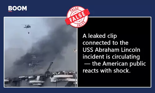 2020 US Navy Ship Fire Shared As Iranian Attack On USS Lincoln