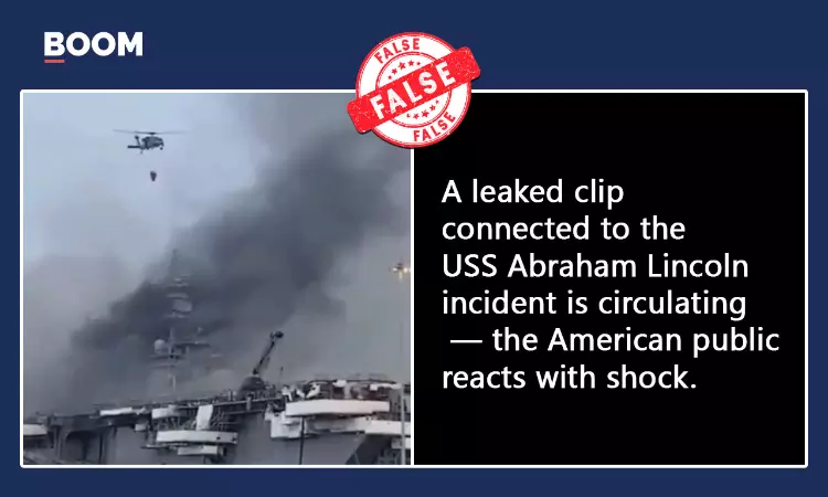 2020 US Navy Ship Fire Shared As Iranian Attack On USS Lincoln