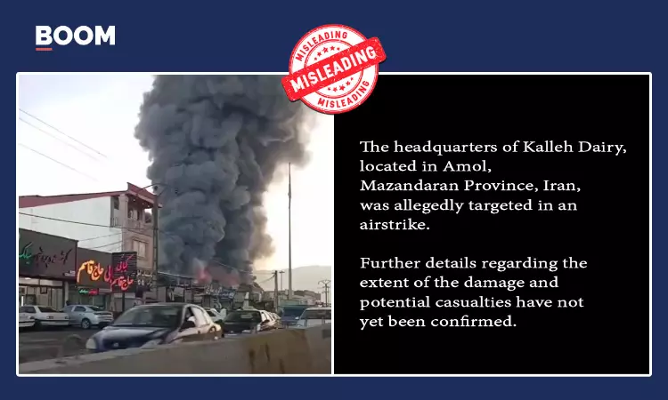 Old Iranian Dairy Factory Fire Video Falsely Linked To Ongoing Conflict