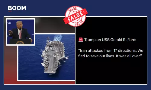 Clipped Video Peddled As Trump Saying Iran Attacked USS Ford