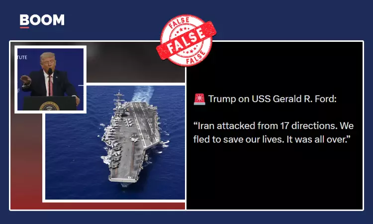 Clipped Video Peddled As Trump Saying Iran Attacked USS Ford
