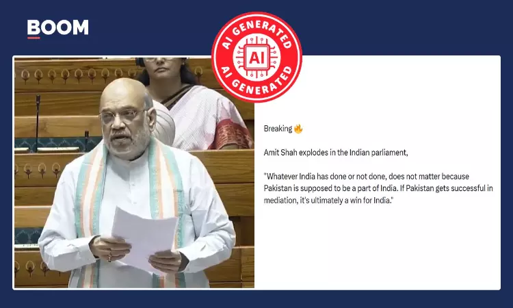 Video Of Amit Shah Supporting Pakistan’s Mediation In US-Iran War Is Deepfake