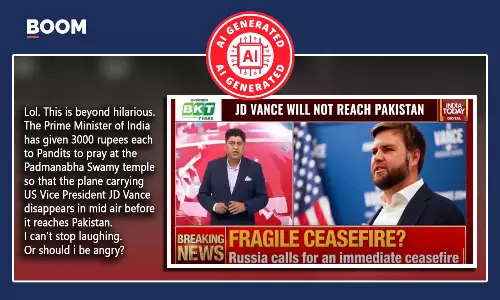 India Today Report On JD Vances Plane Not Landing In Pak Is A Deepfake