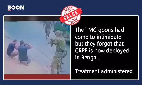 Old Video From Bangladesh Peddled As CRPF Action On TMC Workers