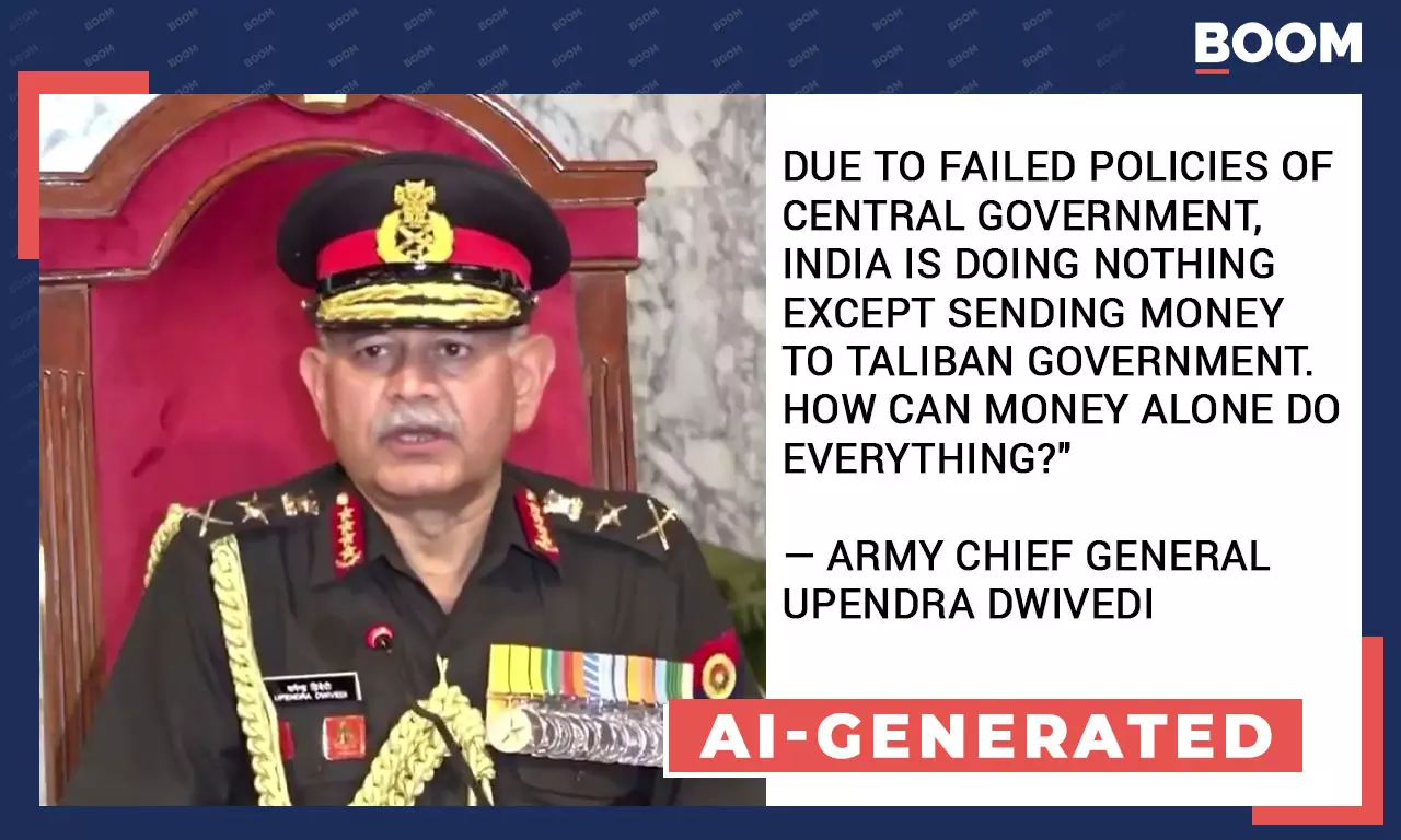 Deepfake Shared As Army Chief Criticising Central Government Policies