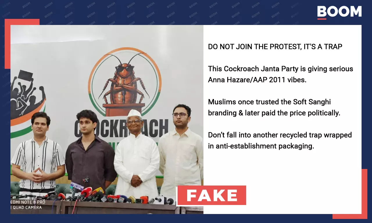 Doctored Photo Falsely Peddled As Anna Hazare At CJPs Press Conference