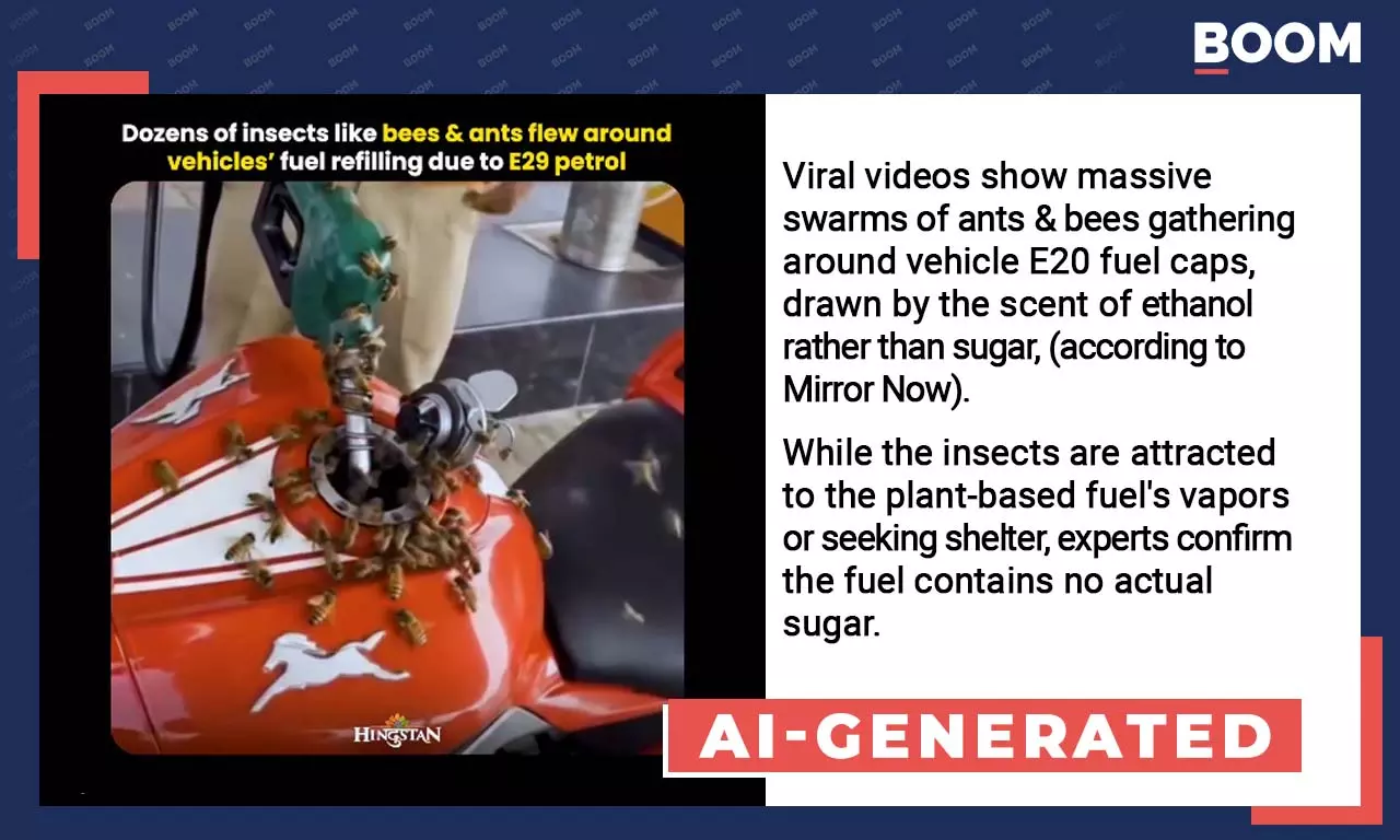 Viral Video Of Bees Swarming E85-Fuelled Bike Is AI-Generated
