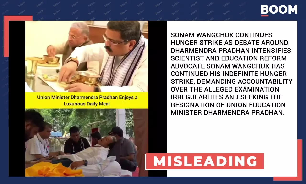 Old Video Of Education Minister Pradhan Eating Meal Linked To Wangchuks Fast