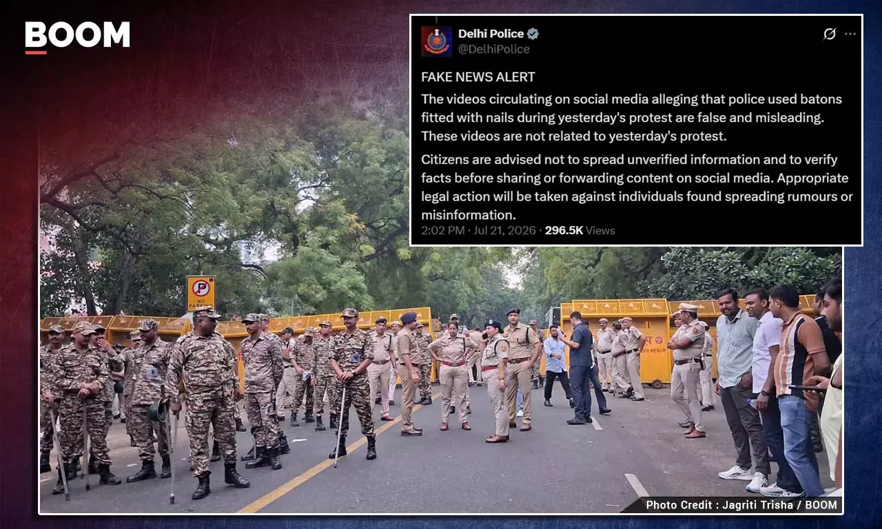 Batons With Nails: Delhi Police Calls Real CJP Protest Video ‘Fake’, Denies Brutality