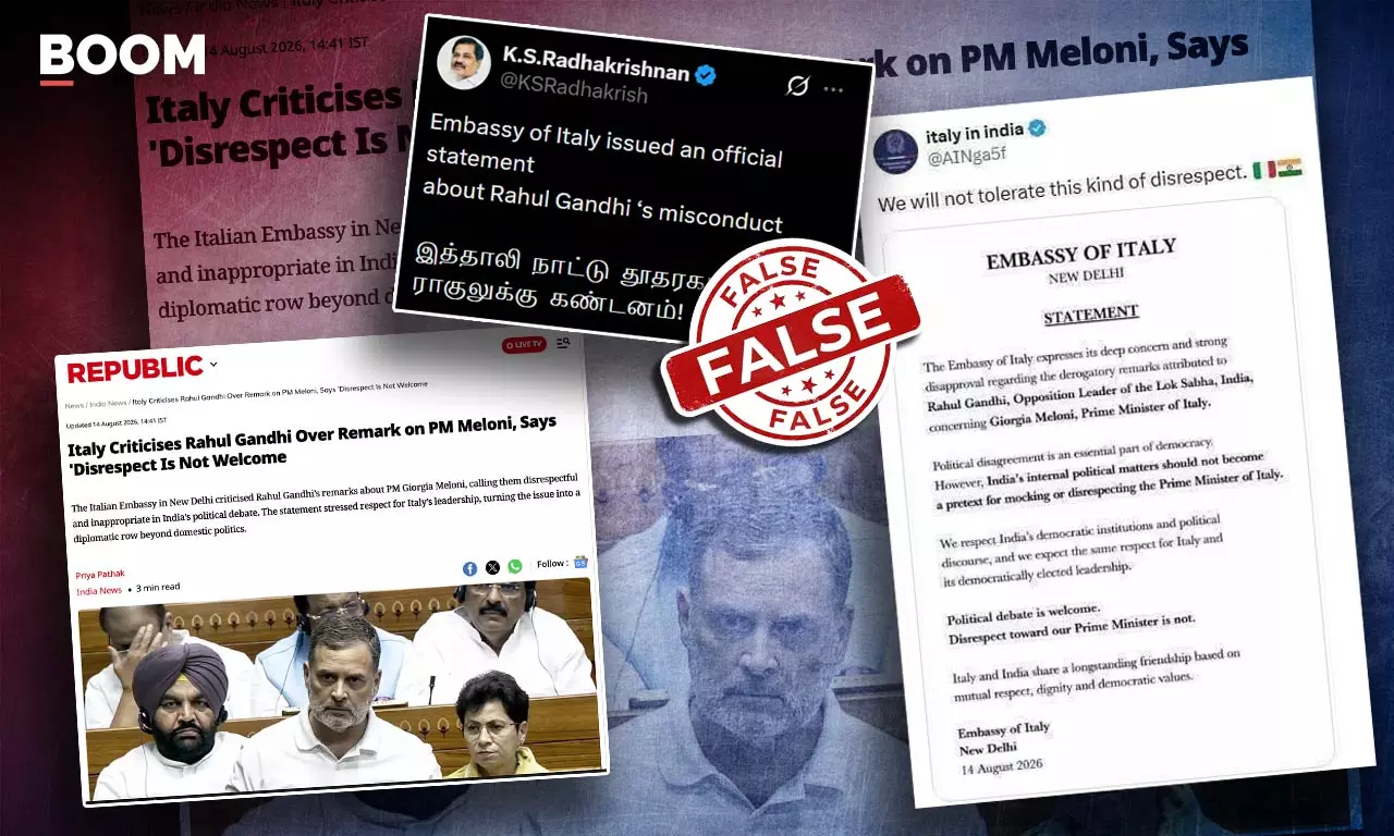 Photo Of Italian Embassy Statement Criticising Rahul Gandhi Is Fake Photo Of Italian Embassy Statement Criticising Rahul Gandhi Is Fake