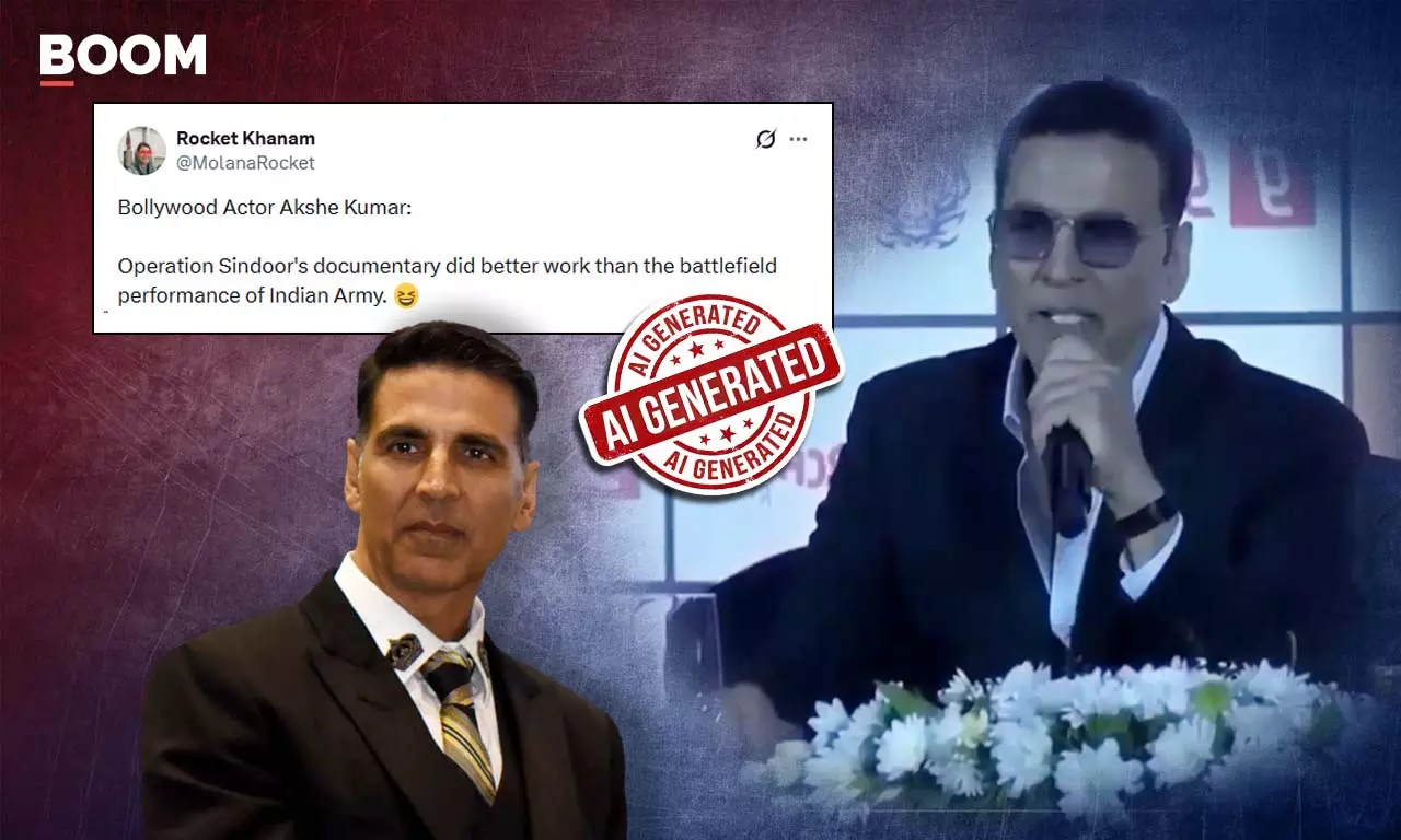 AI Video Falsely Shows Akshay Kumar Slamming Op Sindoor Documentary AI Video Falsely Shows Akshay Kumar Slamming Op Sindoor Documentary