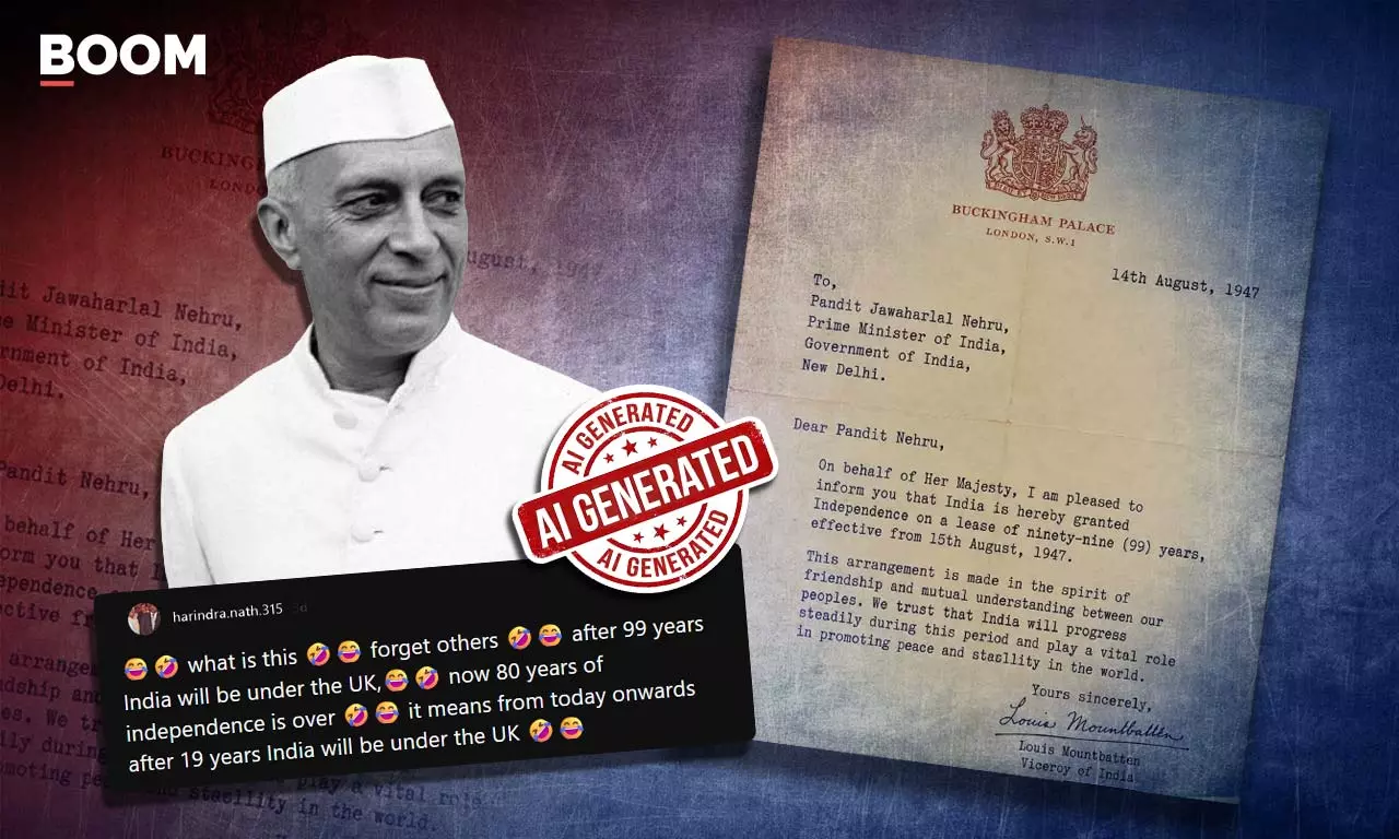 AI Letter Falsely Claims India Got Independence On 99-Year Lease AI Letter Falsely Claims India Got Independence On 99-Year Lease