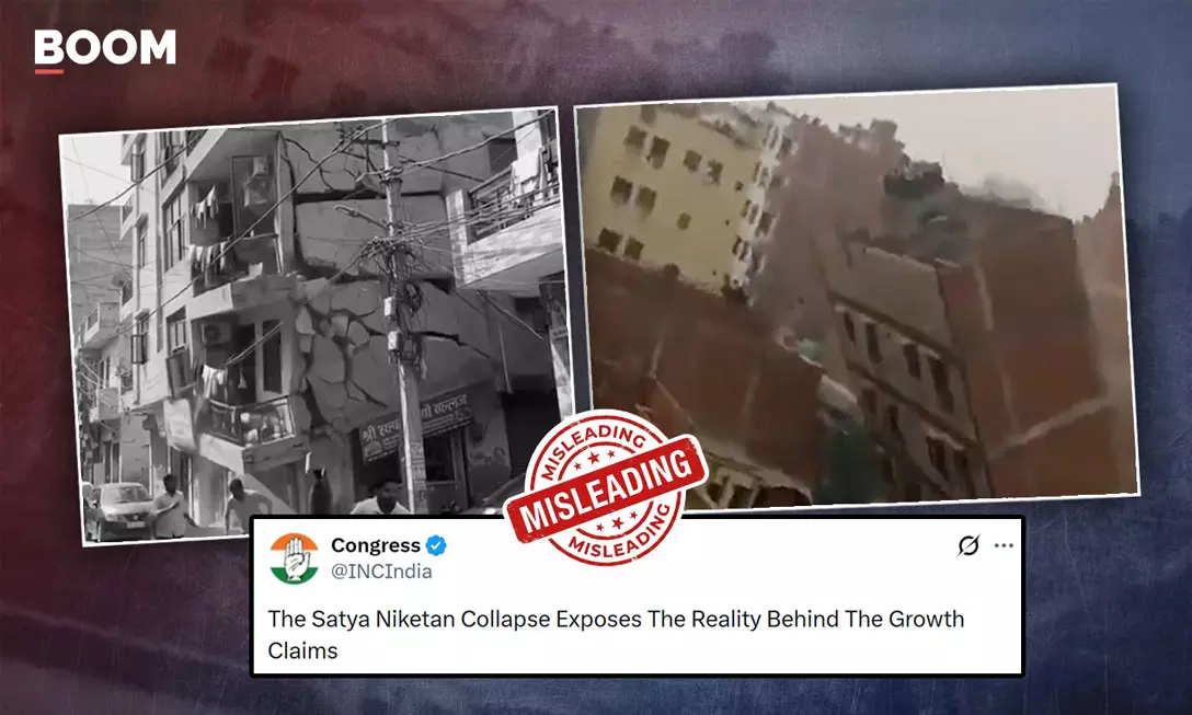 AI-Made, Old Videos Shared As Building Collapse In Delhis Satya Niketan