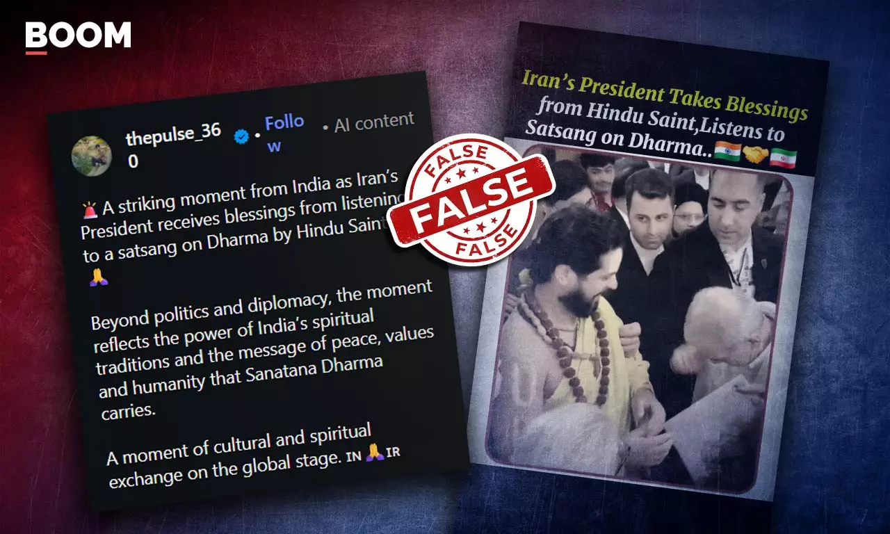 Cropped Video Falsely Claims Iran President Touched Hindu Seer’s Feet Cropped Video Falsely Claims Iran President Touched Hindu Seer’s Feet