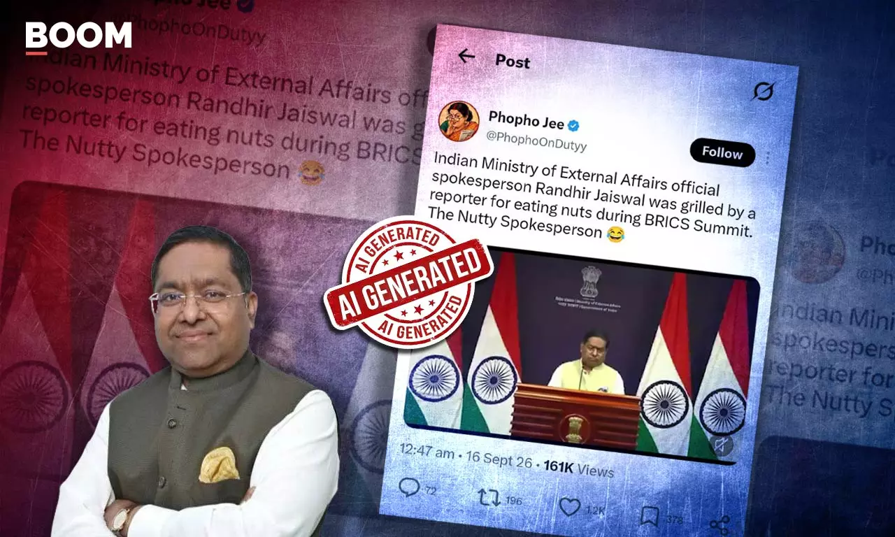 Video Of MEA Spokespersons Reaction To Eating Snacks At BRICS Is Deepfake Video Of MEA Spokespersons Reaction To Eating Snacks At BRICS Is Deepfake