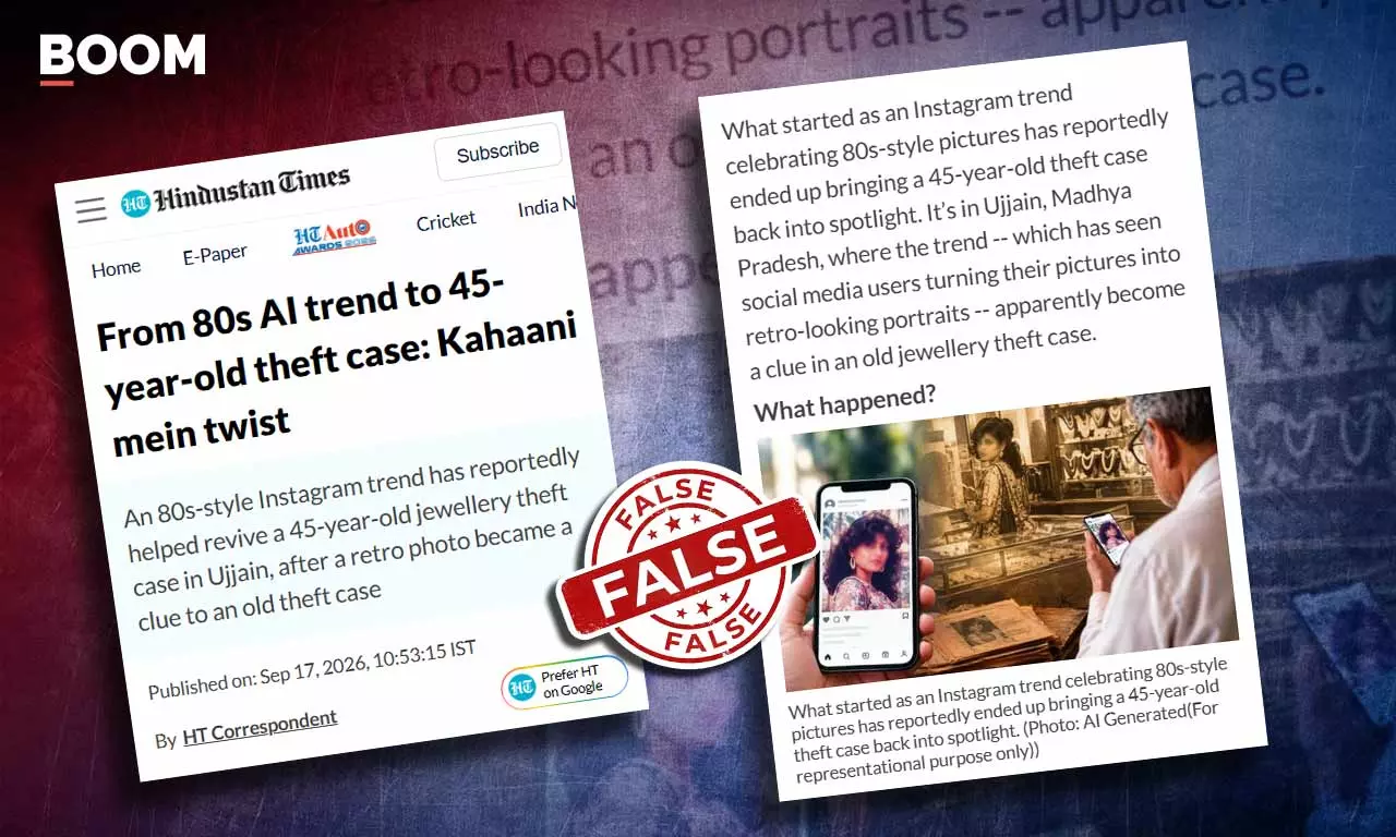 Fake Theft Story Claims 80s AI Retro Trend Helped Apprehend Woman In Ujjain Fake Theft Story Claims 80s AI Retro Trend Helped Apprehend Woman In Ujjain