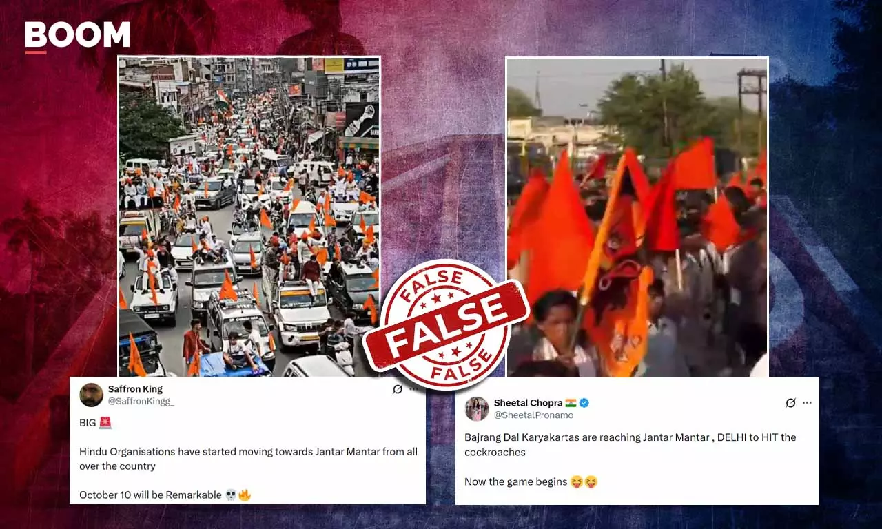 Old Clips Falsely Shared As Hindutva Groups En Route To Counter CJP Protest