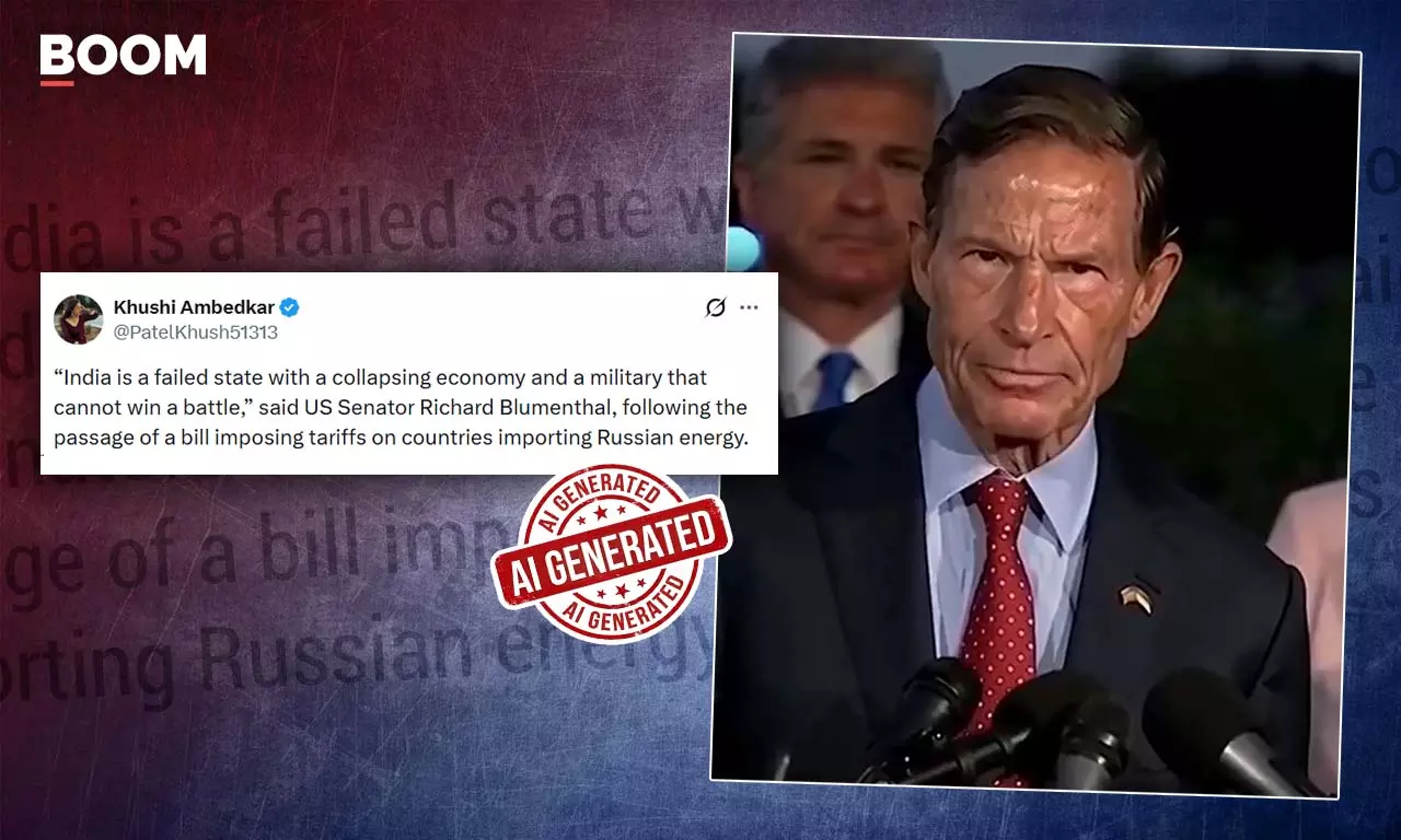 Video Of US Senator Blumenthal Calling India A Failed State Is A Deepfake