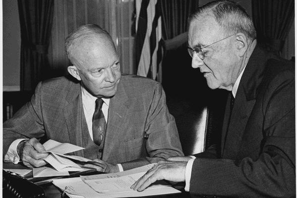 President_Eisenhower_and_John_Foster_Dulles_in_1956