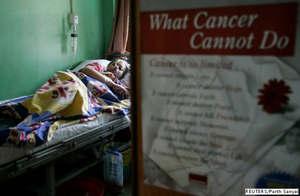 A cancer patient getting treatment in a hospital in Kolkata.