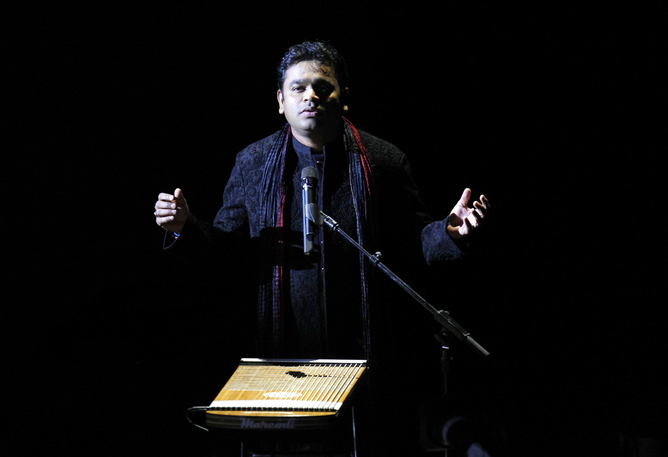 A R Rahman performing during the 83rd Academy Awards. REUTERS/Gary Hershorn