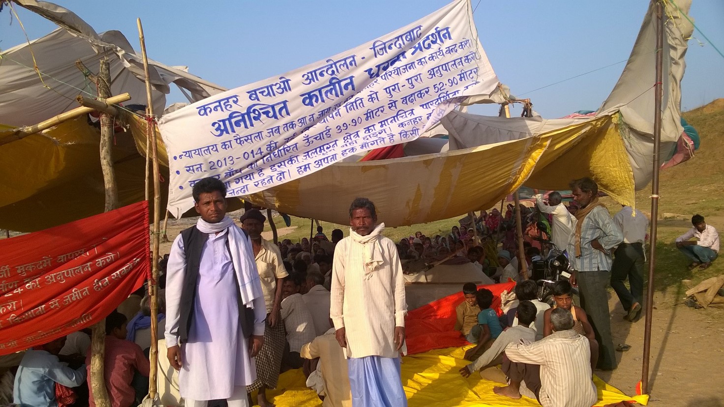 Key leaders in the sit in of the Save Kanahar Valley Campaign Photo by: Arpitha Kodiveri